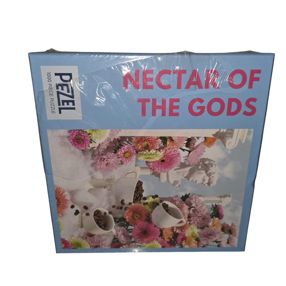 Pezel Nectar Of The Gods 1000 Piece Jigsaw Puzzle Coffee Flowers Blue New